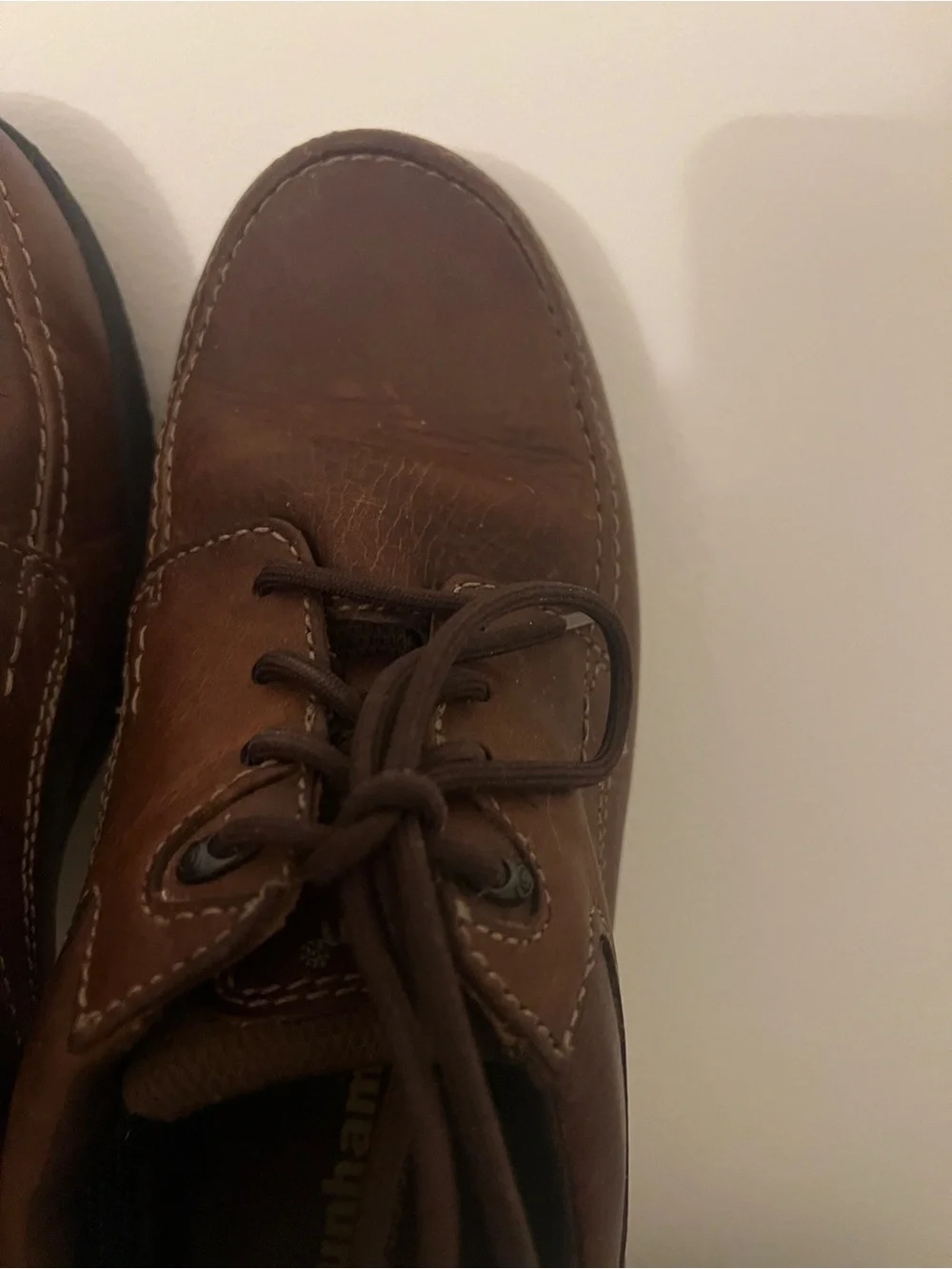 New Balance Brown Leather Lace-Up Boat Shoes